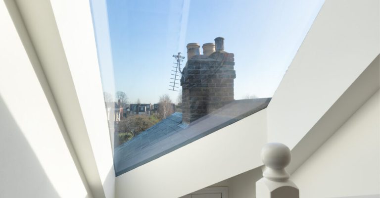 Skylights shower sunlight on the staircase